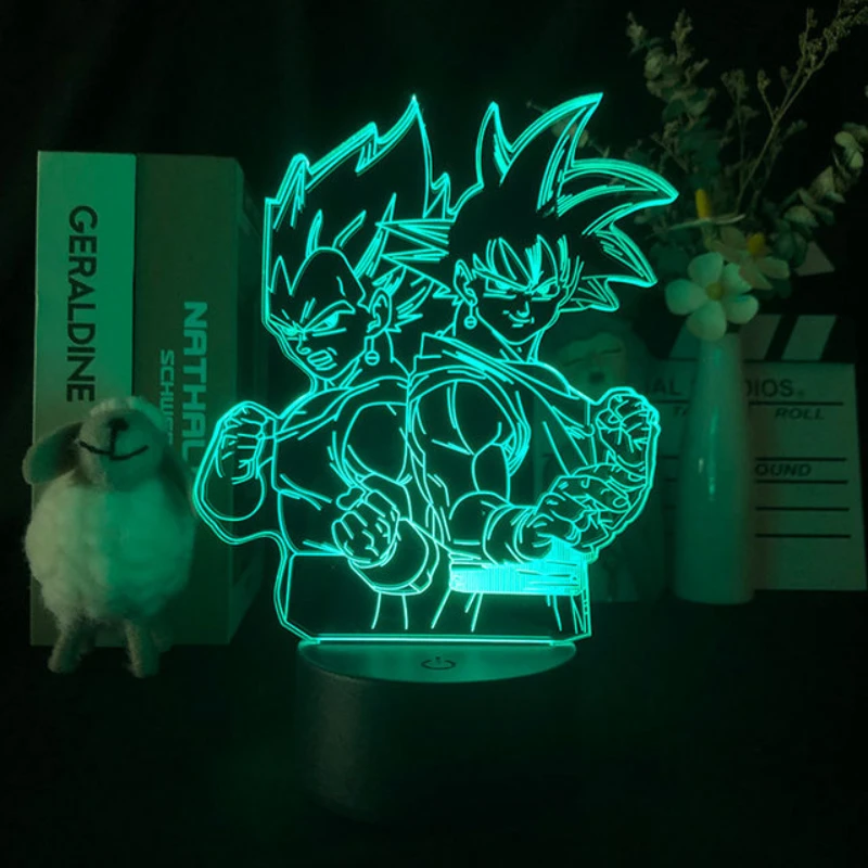Anime Vegeta Cartoon 3D Led Light Anime Figure Night Light Dragon Ball Z King Children Son Goku Gk Lampada Da Scrivania Decor Gift