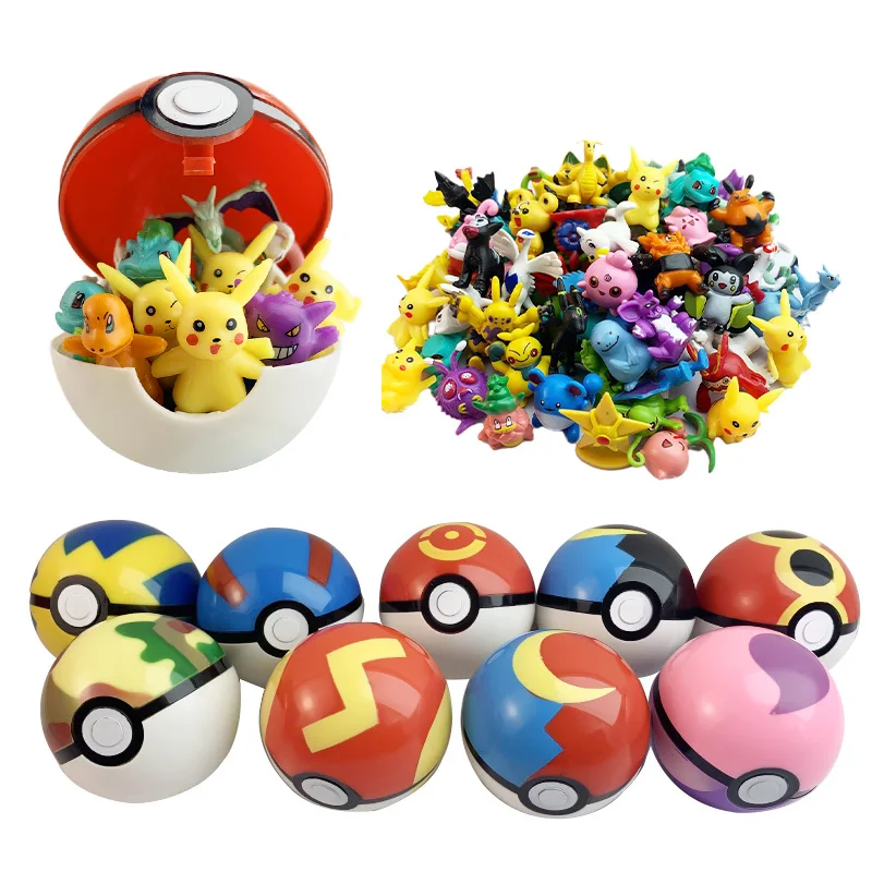 Pokemon Ball Toys Pvc Cute 24 Pokemon Ball Dolls Action Figures Figure Giocattolo Decorate Pokemon Pokemon Pikachu Regali Per Bambini