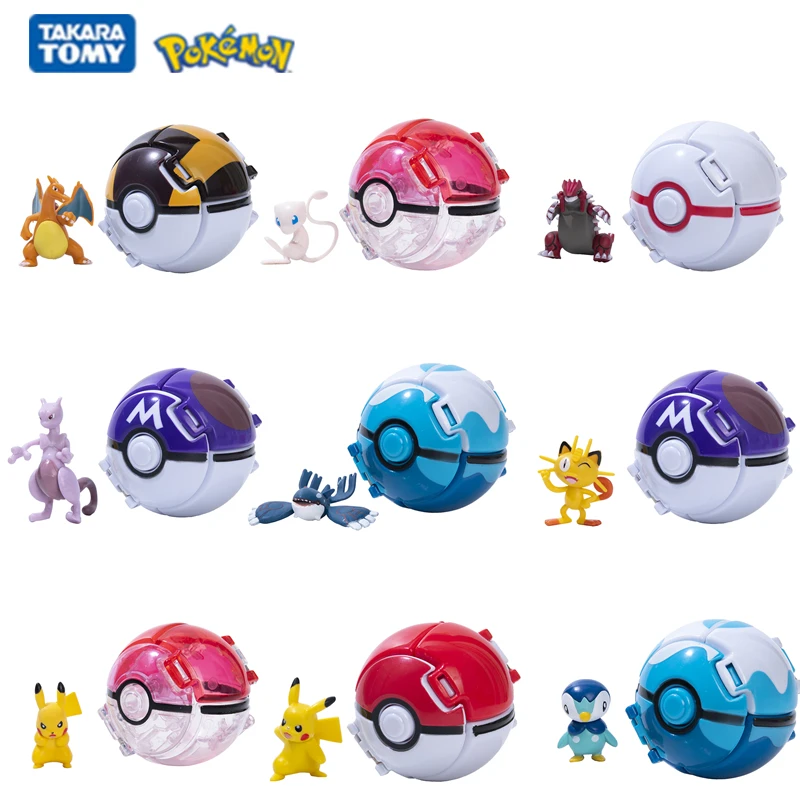 Pokemon Ball Pokeball Anime Figure Pikachu Mewtwo Charmander Regali Per Bambini Compleanno Pokemon Elf Ball Toy Action Model Bulk Buy Lot