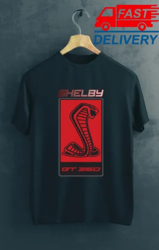 Mustang Gt350 T-Shirt Shelby Cobra Logo Super Snake Emblem Teeshirt Muscle Car