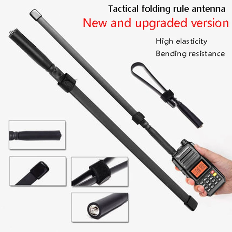 1Pc 47Cm Antenna Pieghevole Sma-Femmina Vhf Uhf Per Baofeng Uv-5R 9R 6R Uv82 Walkie Talkie Radio Signal Boost Accessori