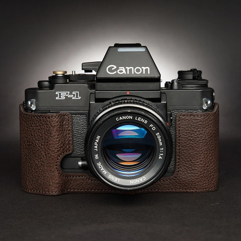 Design Per Canon New F1 Old F1 Fotocamera Fatta A Mano In Vera Pelle Custodia Per Fotocamera Mezza Borsa