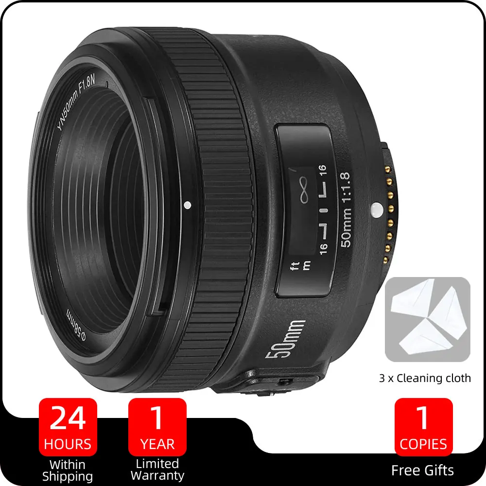 Yongnuo Yn50Mm F1.8 Obiettivo Con Messa A Fuoco Automatica Ad Ampia Apertura Per Fotocamere Nikon F D3000 Canon Ef Mount 70D Eos Dslr 50Mm F1/8 Lente