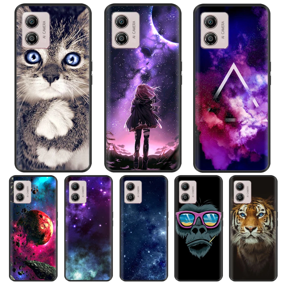 For Moto E13 Case E 13 6.5" Cover Cute Cartoon Painted Soft Silicone Phone Case For Motorola Moto E13 Back Covers Motoe13 Fundas