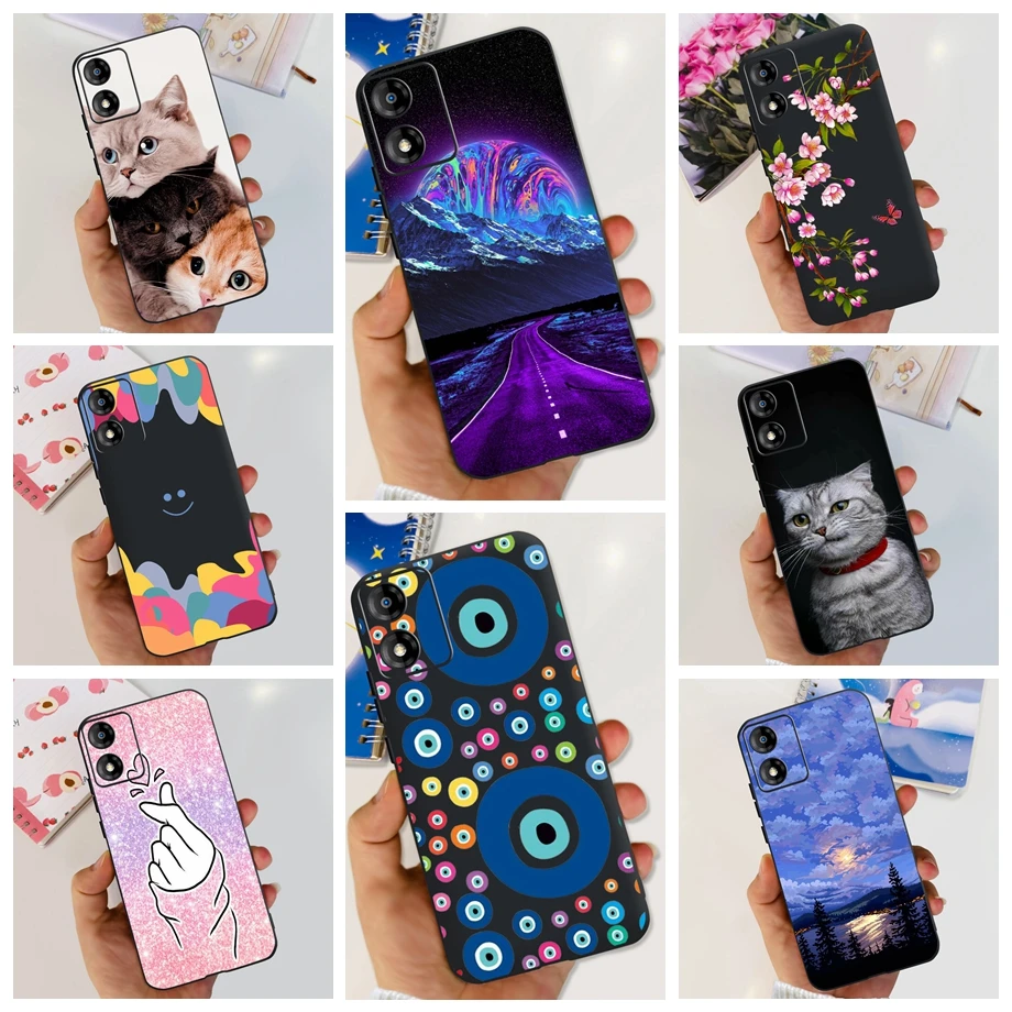 Per Motorola Moto E13 Custodia Per Moto E13 Cover Shell Fundas Capa Black Silicon Cartoon Phone Cover Per Motorola E13 E 13 Capas