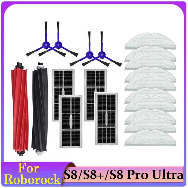20 Pezzi Di Ricambio Per Roborock S8 Pro Ultra Side Brush Filter Mop Cloth Per Roborock S8/S8 + Parti Dell'Aspirapolvere