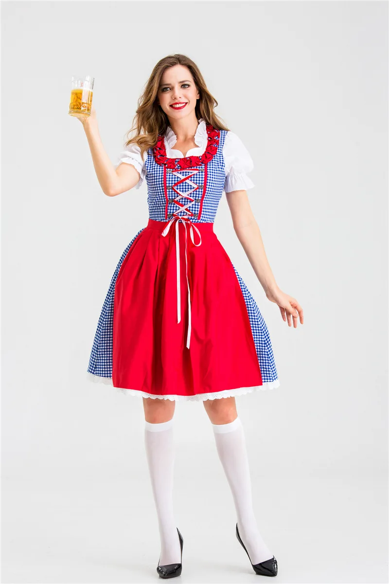 Sexy Germany Oktoberfest Parade Tavern Heidi Beer Girl Cosplay Costume Bavaria Tradition Masquerade Beer Maid Wench Dirndl Dress