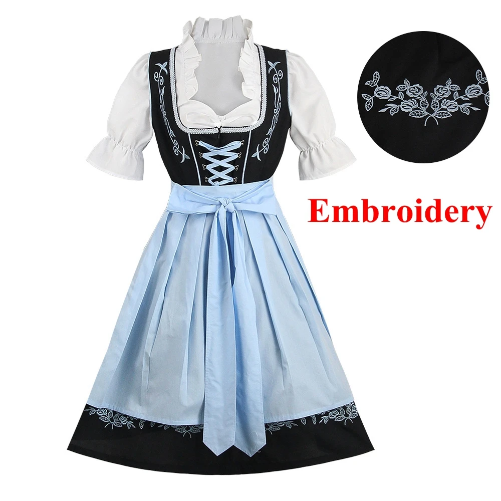Tradizionale Bavarese Octoberfest German Beer Wench Heidi Costume Adult Women Maid Dress Oktoberfest Dirndl Dress Con Grembiule