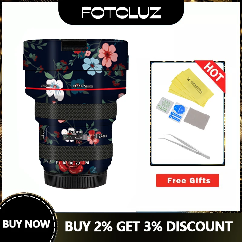 Ef11-24 Lente Della Fotocamera Pelle Wrap Pelle Canon Ef 11-24Mm F/4L Usm Camera Anti-Scrach Sticker Cover 3M Caso Pellicola Della Protezione