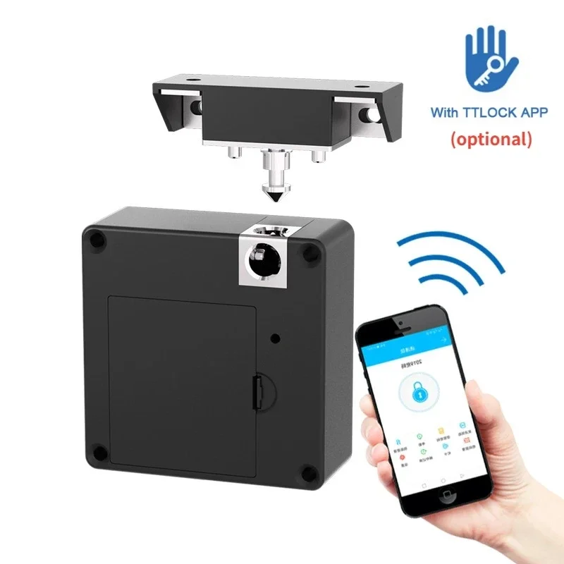Smart Wood Door Lock Keyless Invisibile Serratura Elettronica Ic Card Nfc Ttlock App Sblocca Armadietto Mobili Cassetto Serrature Intelligenti