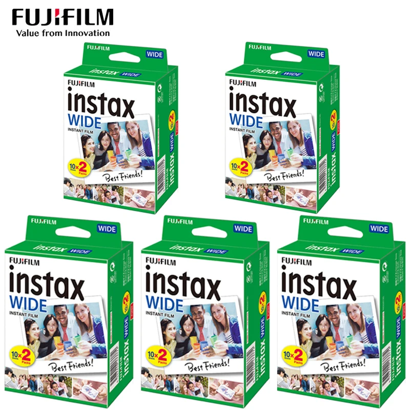 Originale 10-100 Fogli Fujifilm Instax Wide Photo Paper 5 Pollici Wide Format Wide 300 210 Instax Fim Instax200 Photo Paper