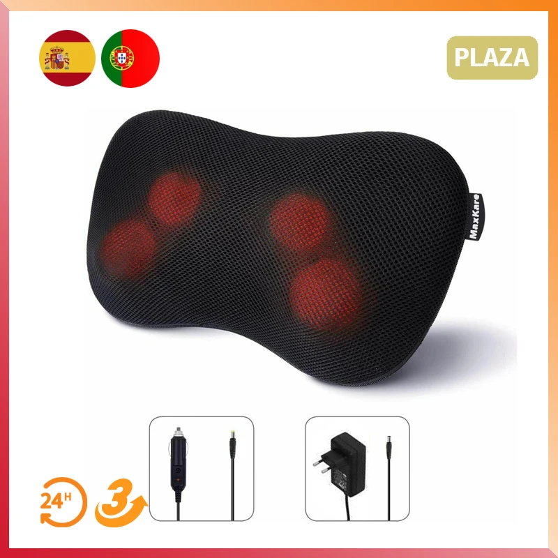 Massaggiatore Per Collo E Schiena, Cuscino Per Massaggio Rilassante Con Funzione Di Calore E Rotazione 360 °, Maxkare Xkmp 142A, Shiatsu Per Spalle E 