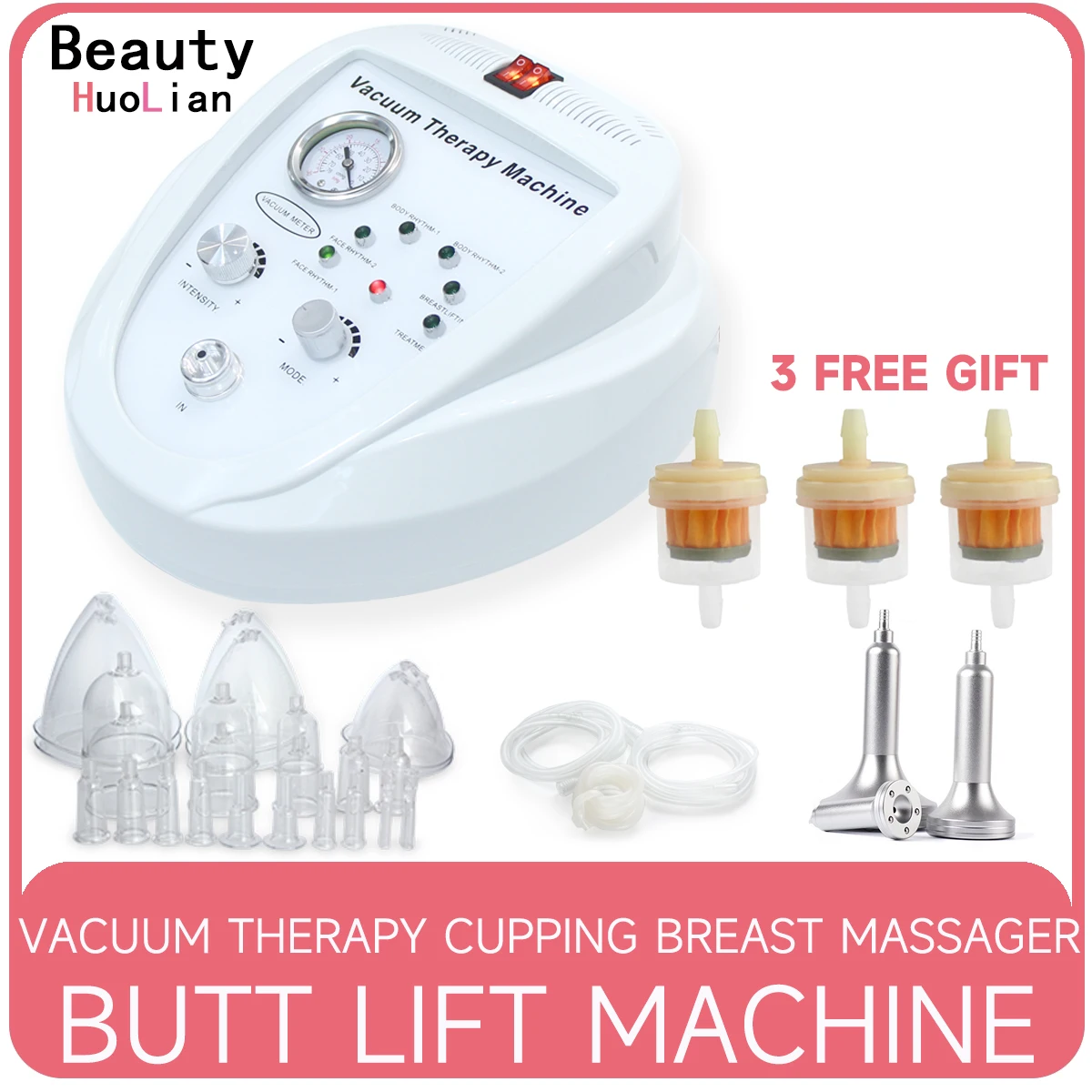 Coppettazione Vacuum Therapy Massage Face Lifting Beauty Machine Massager Body Shaping Butt Lifting Device Ingrandimento Del Tiralatte Massaggiatore S