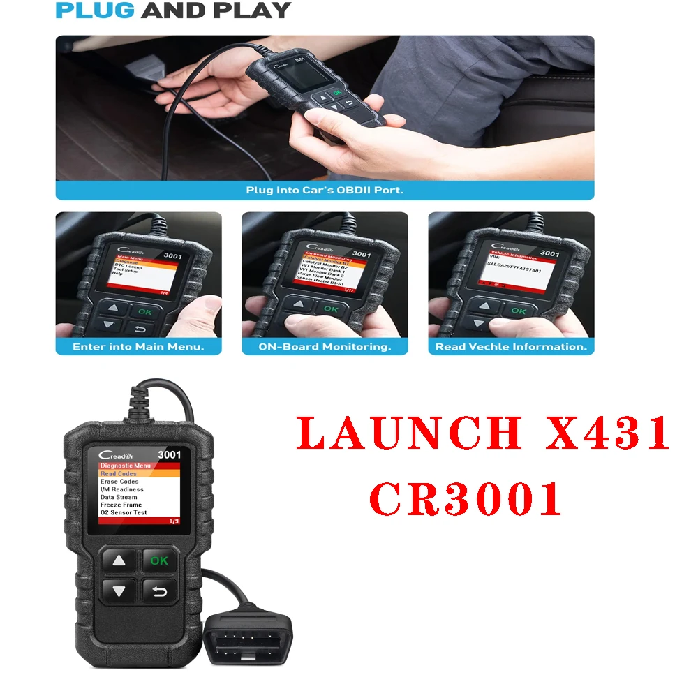 Avvia X431 Cr3001 Scanner Obd2 Engine Scan Obd 2 Scan Tool Pk Elm 327 Strumento Diagnostico Automatico Aggiornamento Gratuito Scanner Automobilistico