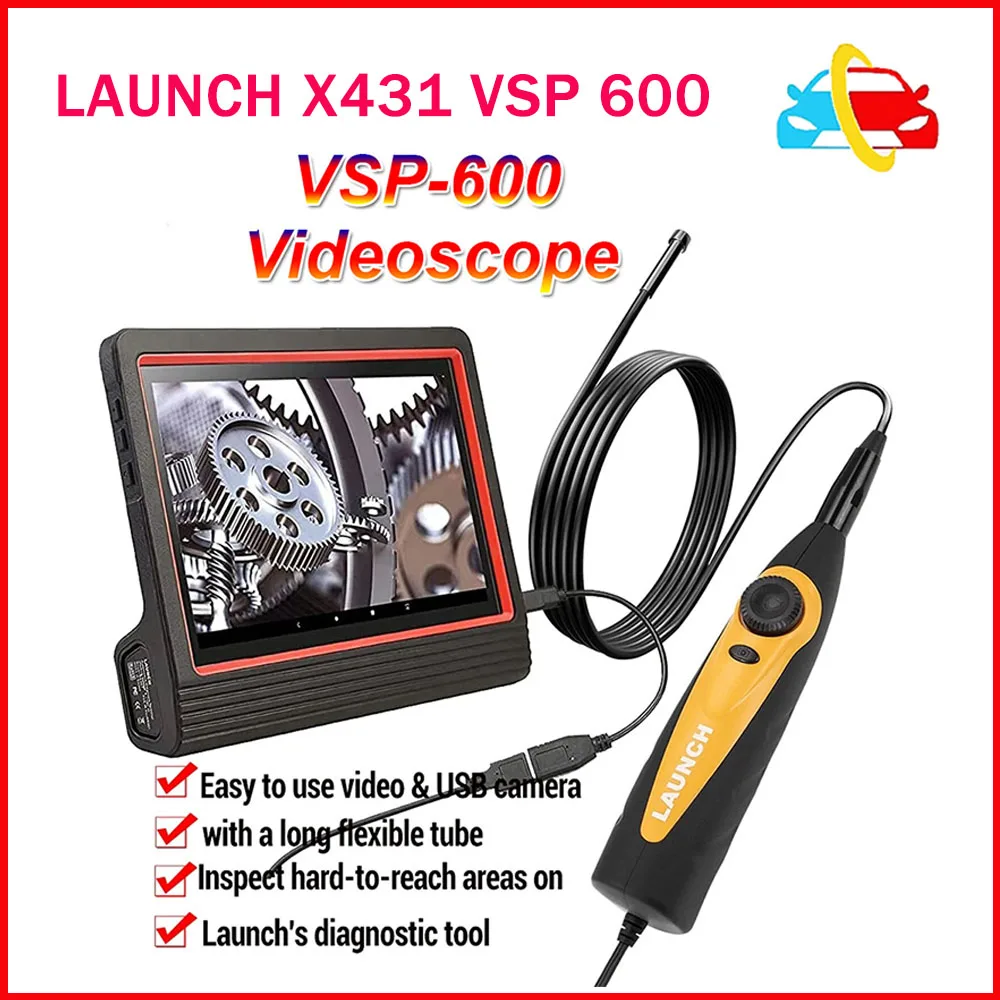 Lancio X431 Vsp 600 Vsp600 Vsp-600 Videoscopio Telecamera Endoscopio Specchio Di Ispezione Per Auto Flessibile Ip67 Impermeabile 6Led Regolabile