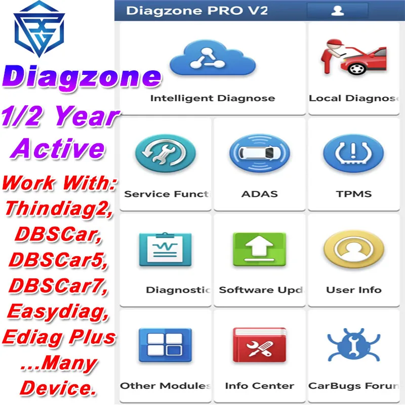 Diagzone Pro Dz Attivazione Per X431 Dbscar5 Dbscar Vii Thinkdiag2 Thinkcar Pro Ediag Plus Launch Golo Pro Diag-Zone