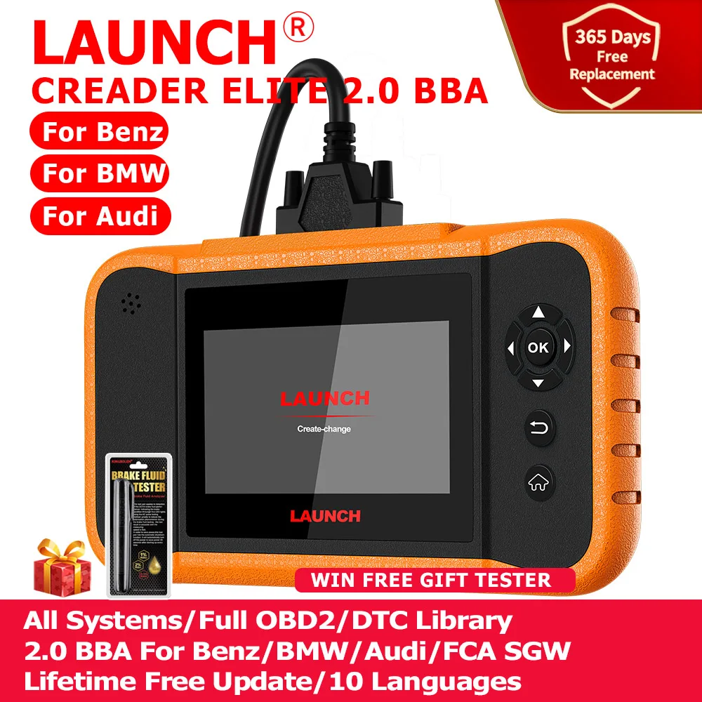 Avvia X431 Elite Cre 2.0 Bba Scanner Per Auto Speciale Tutti I Sistemi Test Attivo Codifica Ecu 31 + Reset Fca Sgw Scan Per Benz/Bmw/Audi