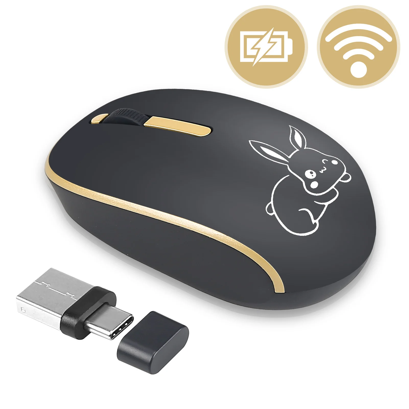 Mute Mini 2.4G Wireless Mouse Usba/C Dual Interface Mouse Ergonomico Tastiera Wireless Computer Mause Per Microsoft Surface Laptop