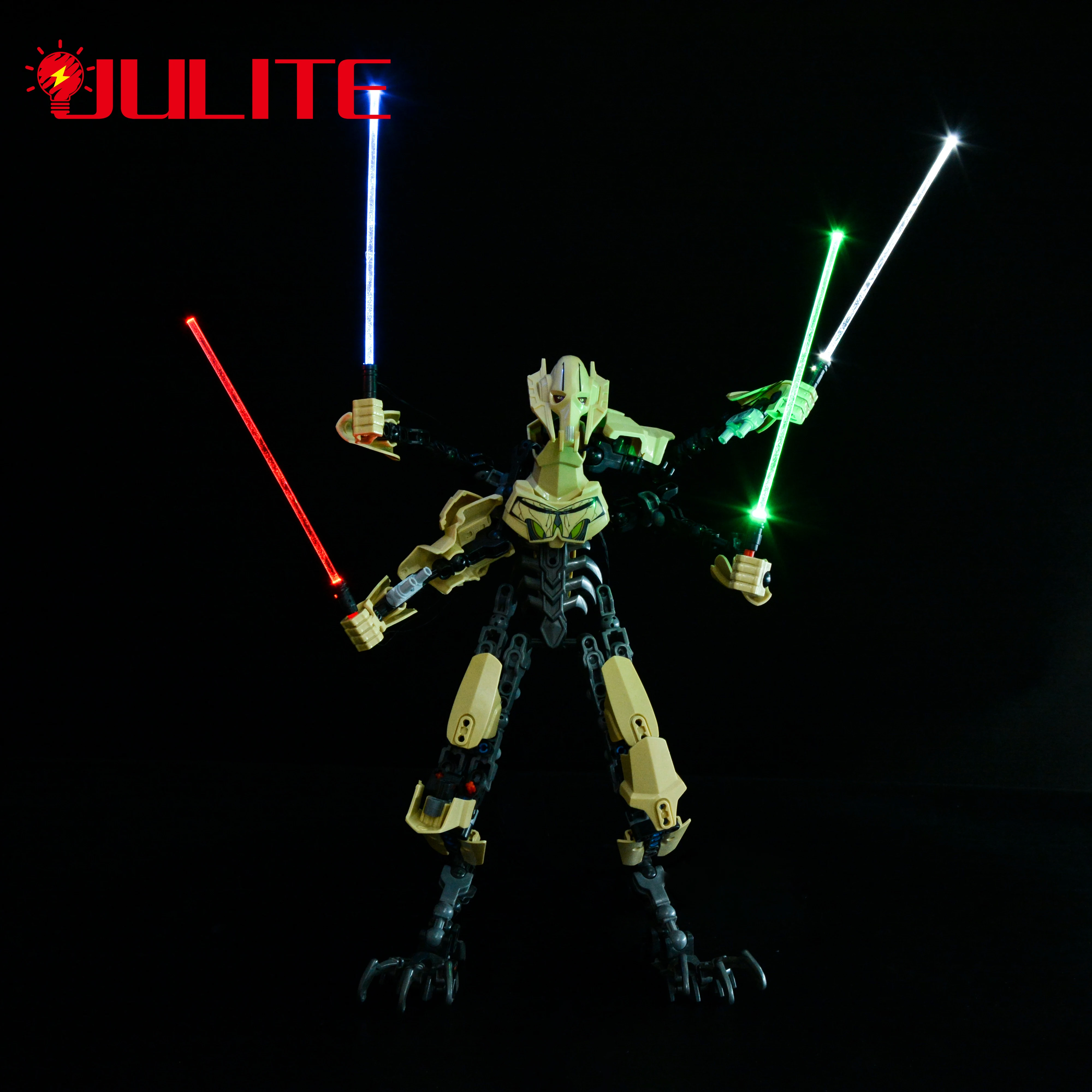 Led Lightsaber Lunghezza 12Cm 4 In 1Usb Per Personaggi General Grievous White Storm Only Lighting