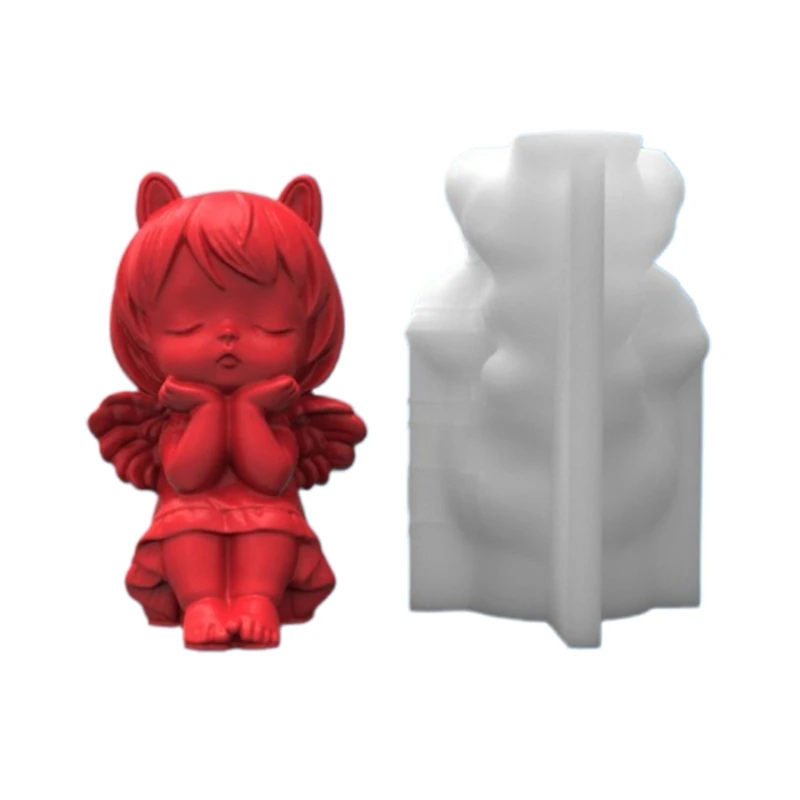 Stampi Per Candele In Silicone Per Realizzare Candele, Stampi Per Colata In Resina Epossidica Angelo Per Realizzare Candele Per