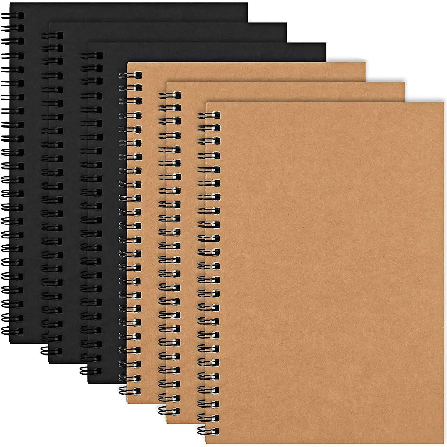 A5 B6 Retro Spiral Coil Sketchbook Kraft Paper Notebook Sketch Painting Diary Journal Student Note Pad Book Memo Sketch Pad