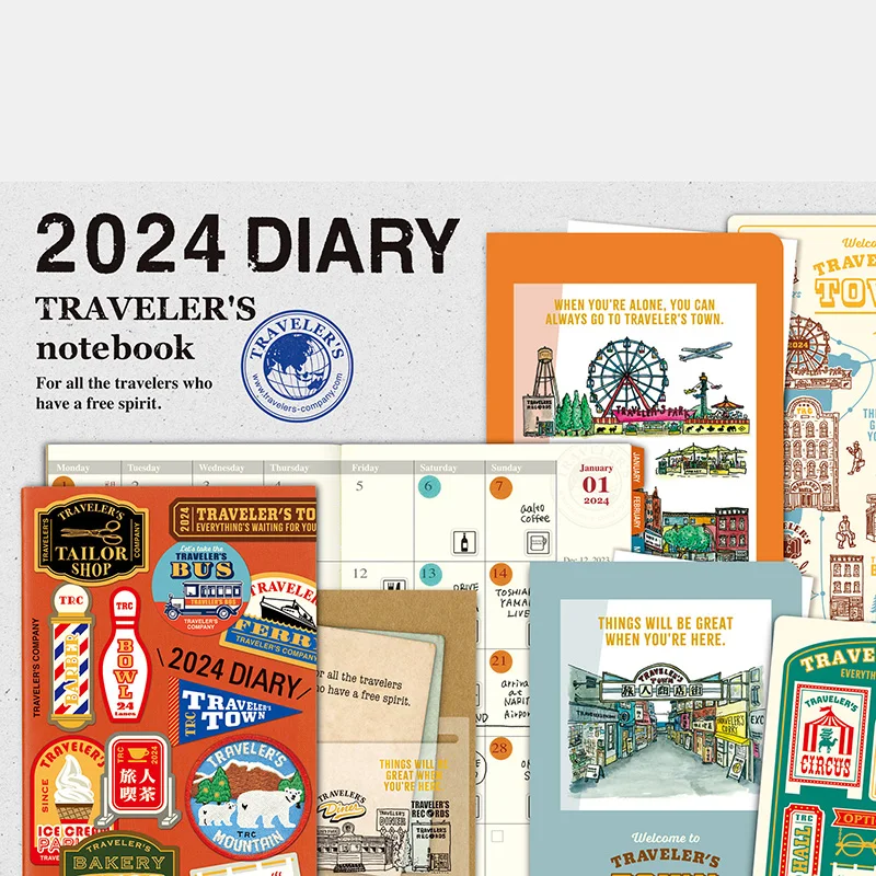 Taccuino Del Viaggiatore Midori Tn Originale Giapponese 2024 Core Schedule Settimana Mese Cartella Pad Trc Hand Book Trc