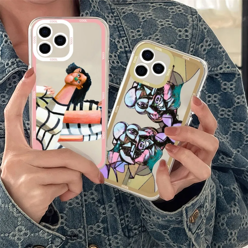 Custodia Per Telefono George Condo Art Per Samsung S 23 22 21 20 Ultra Plus Lite Custodia Trasparente