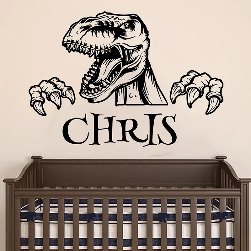Dinosauro Adesivo Jurassic Park World Wall Ticker Nome Personalizzato T-Rex Dinosauro Murale Tyrannosaurus Rex Dinosauro Adesivo D179