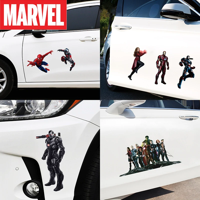Marvel Iron Man Spider Man America Captain Sticker Impermeabile Cartoon Car Stickers Film Comic Super Hero Car Decoration