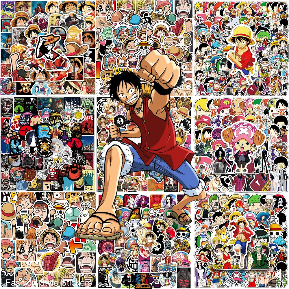 40/50/80/100Pcs Anime One Piece Wanted Stickers Rufy Chopper Sticker Notebook Laptop Bike Stationery Moto Wall Kid Decal