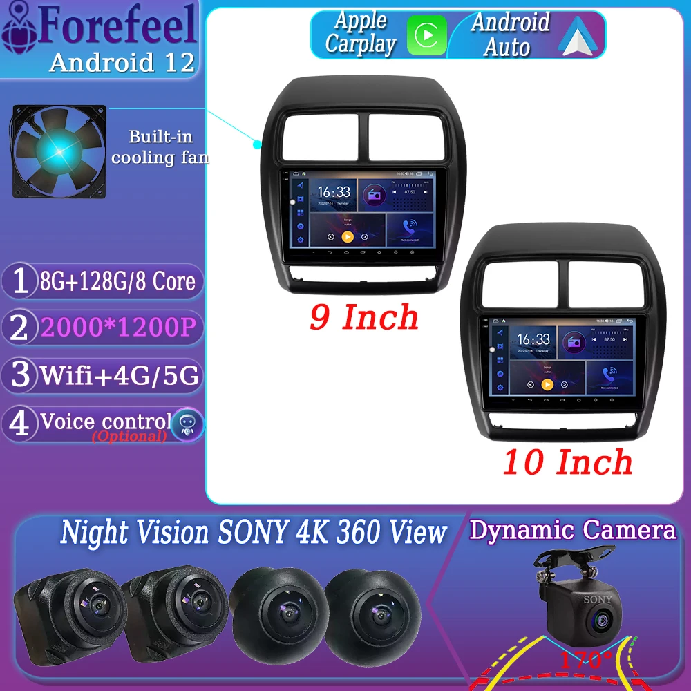 Android 12 Per Mitsubishi Asx 1 2016 - 20222 Multimedia Car Monitor Player Lettore Autoradio Veicolo Navigazione Gps Radio Stereo