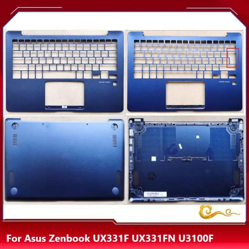 Yuebeisheng Nuovo/Orig Per Asus Zenbook 13 Ux331F Ux331Fn U3100F Palmrest Us Uk Tastiera Cornice Copertura Superiore/Custodia Inferiore, Blu