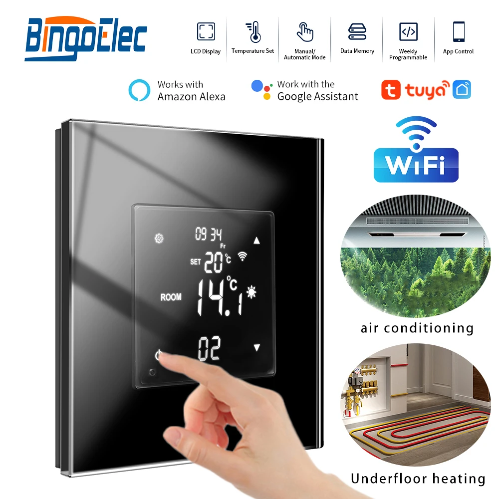 Termostato Digital De Temperatura Tuya Wifi Smart Touch Screen Termostato Riscaldamento Elettrico A Pavimento Caldaia A Gas/Acqua Telecomando Con Lavo