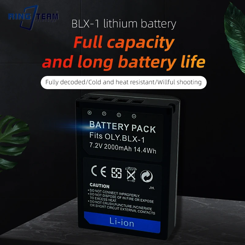 2000Mah 14.4Wh Blx-1 Batteria Al Litio Ricaricabile Blx1 Per Olympus Om-1 Om1 Micro Slr Camera Om System