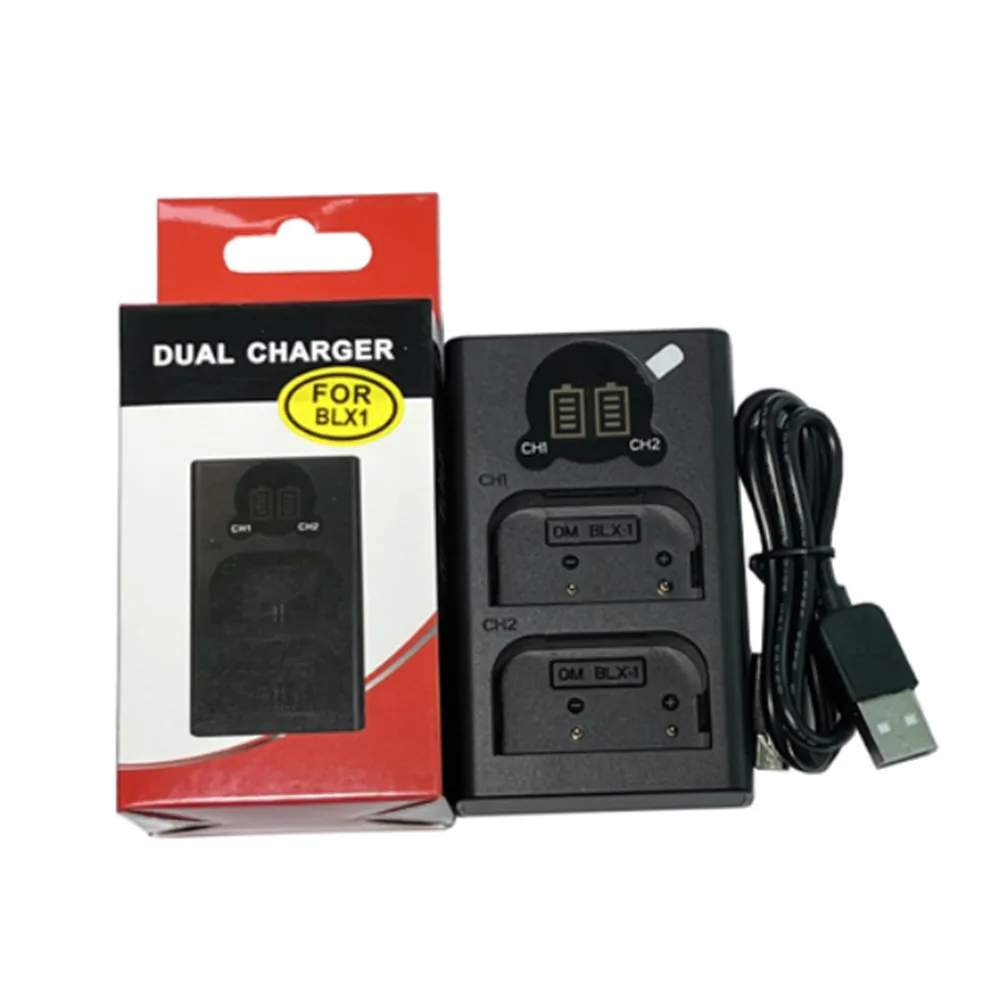 Caricabatteria Usb Dual Blx1 Lcd Type-C Per Olympus Om System Om-1 Om1 Mirrorless Camera Blx-1 Batteria