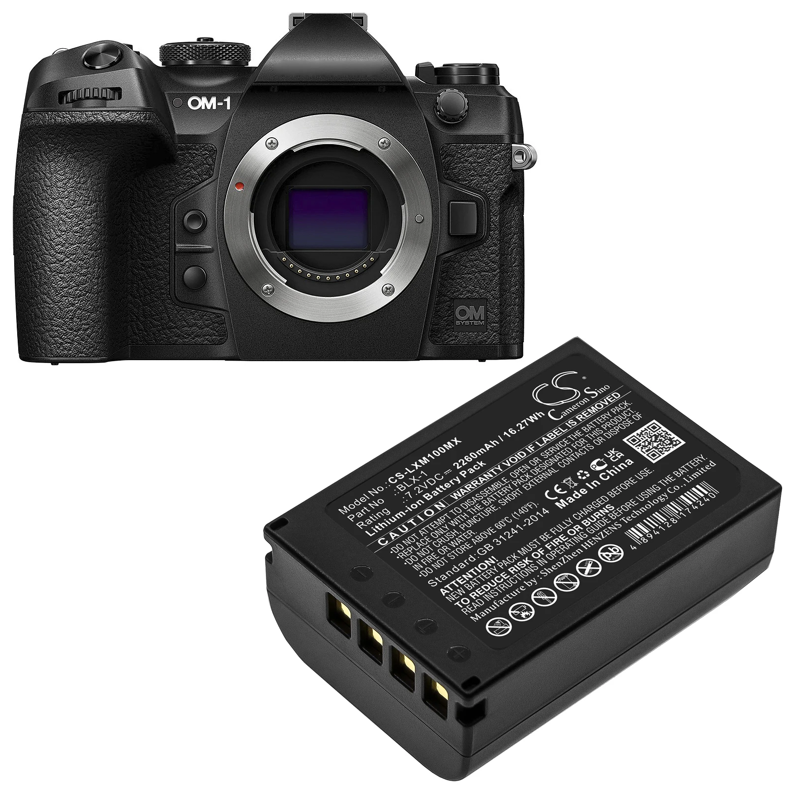 Batteria Della Fotocamera Per Sistema Olympus Blx-1 Om Om-1 Om-1 Mirrorless