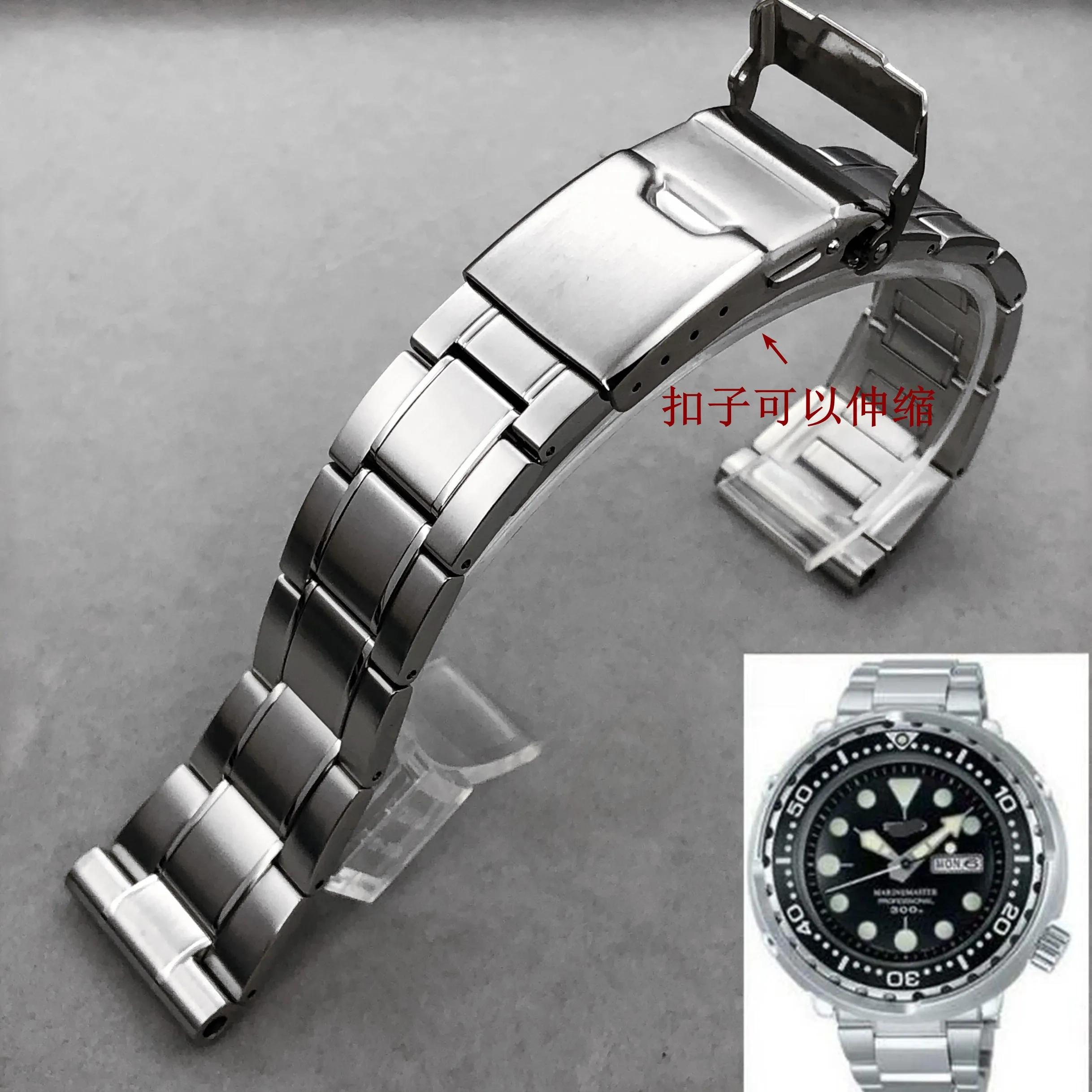 Adattamento Cintura In Acciaio In Scatola Di Seiko Sbbn031 Sbbn033 Sbbn035 Cinturino Originale 22Mm