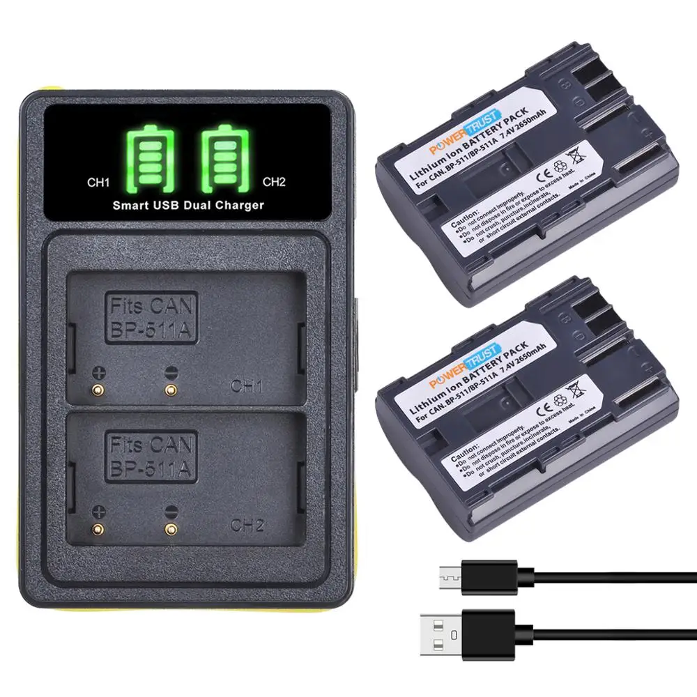 Bp-511 Batteria E Caricabatterie Per Canon Eos 5D 10D 20D 20Da 30D 40D 50D 300D D30 D60 Rebel Powershot G1 G2 G3 G5 G6