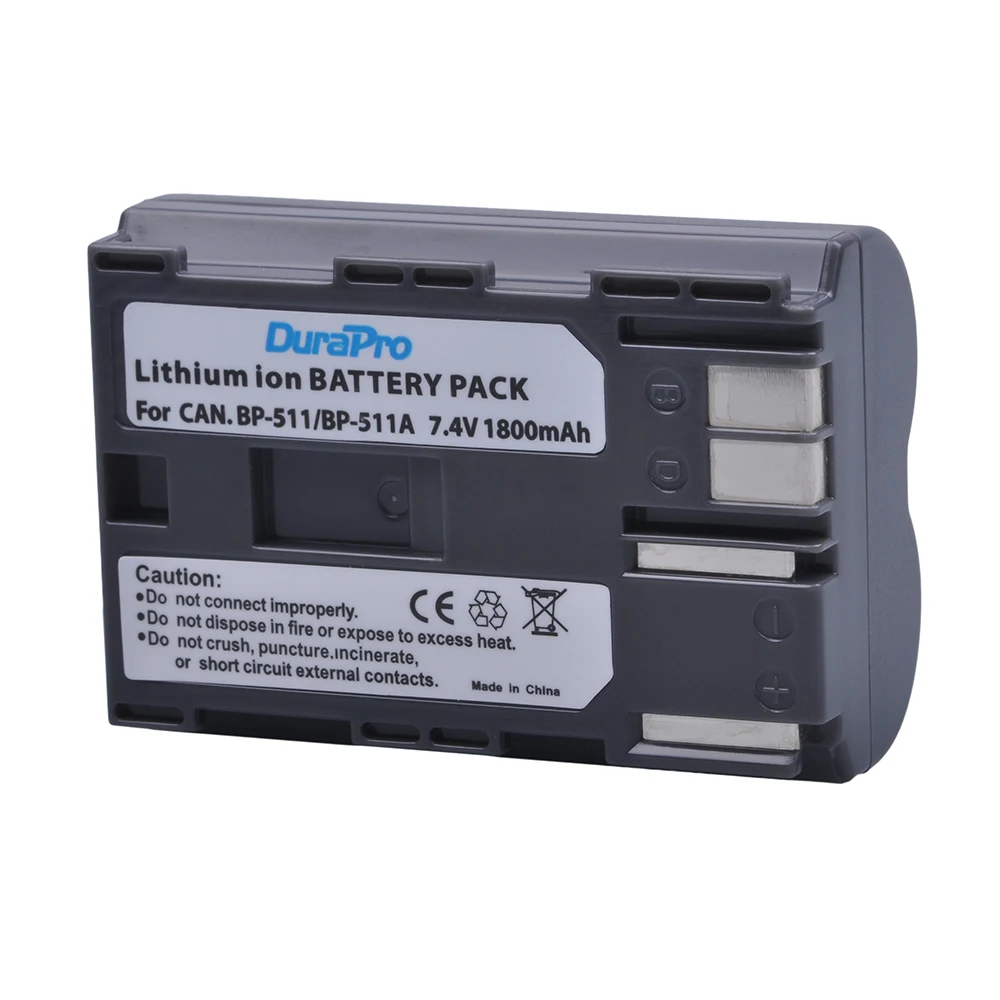 Durapro Bp-511 Bp-511A Bp 511 Bp-508 Bp-512 Bp-514 Bp-522 Bp-535 Batteria 1800 Mah Per Canon Eos 30D 40D Powershot G1 Pro 1 Pv130