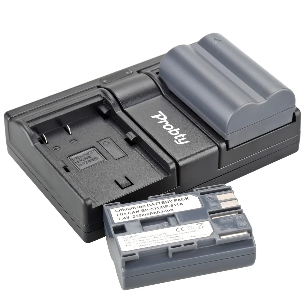 2Pcs Bp-511 Bp511A Battery + Usb Caricatore Doppio Per Canon Eos 10D 20D 20Da 30D 40D 50D 300D D30 D60 Powershot G1 G3 G3X G5 Macchina Fotografica