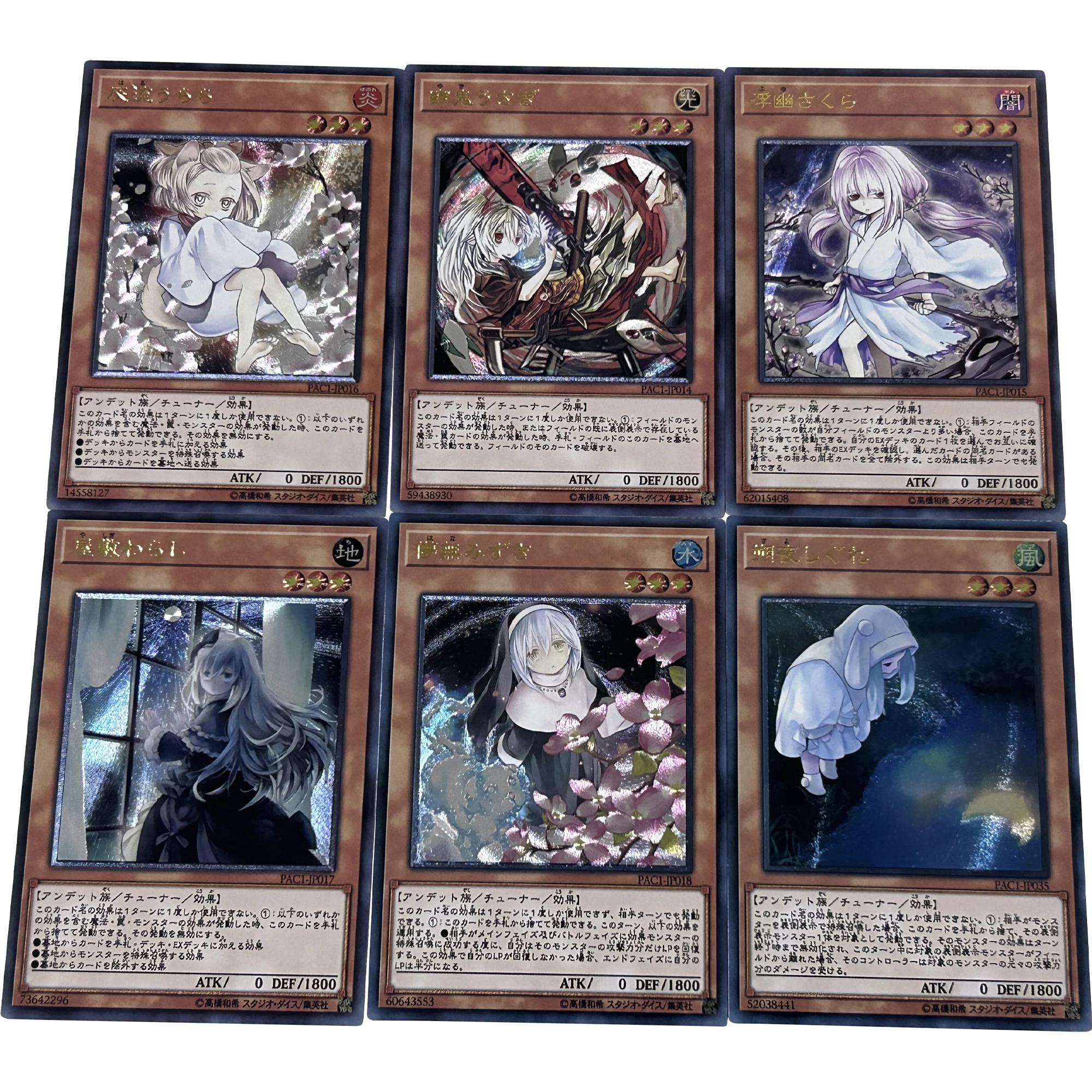 Fai Da Te 6 Pz/Set Yu-Gi-Oh! Flash Card Ghost Belle & Haunted Mansion Ash Blossom & Joyous Spring Gift Toy Game Carte Da Collezione Anime