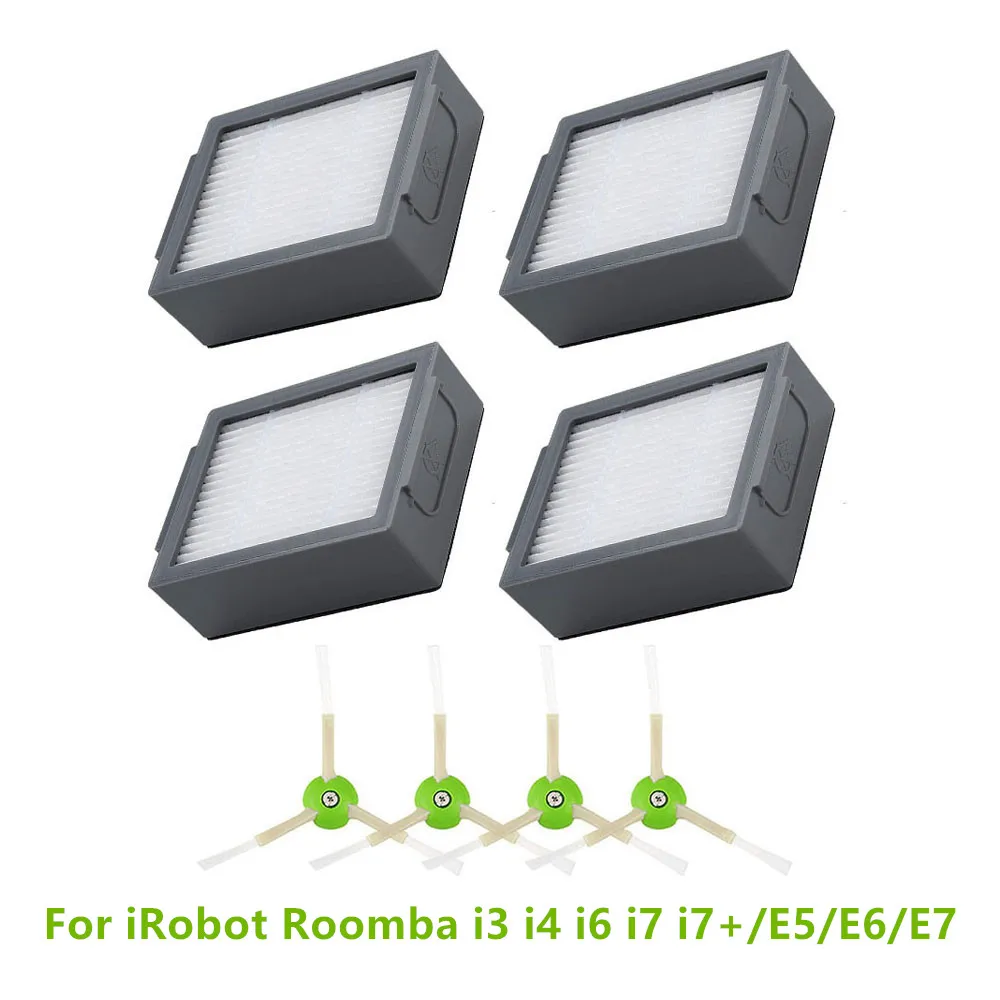 Per Irobot Roomba I7 Filtri Hepa Spazzola Laterale Per Irobot Roomba I3 I4 I6 I7 I7 +/E5/E6/E7 Spazzole Laterali Filtro Hepa