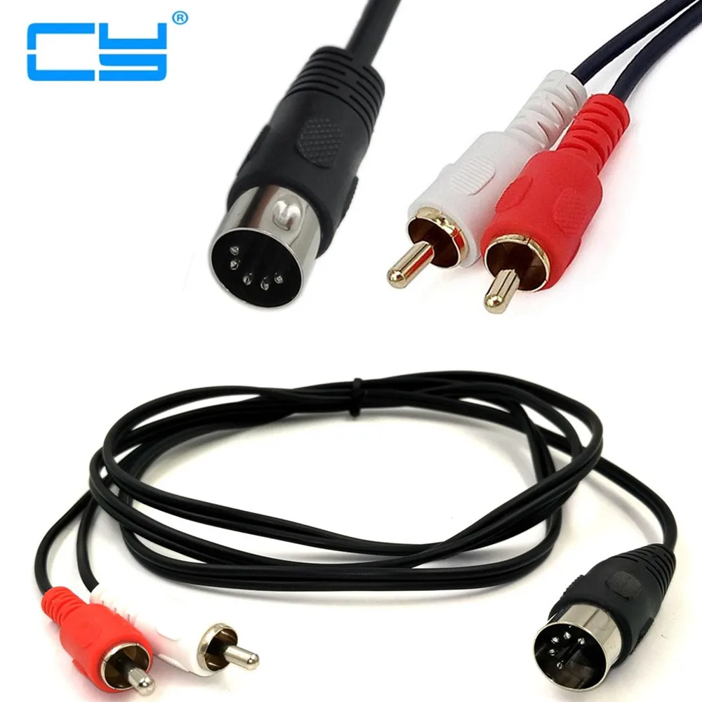 5Pin Din Spine Maschio A 2Rca Maschio Cavo Convertitore Audio Cavo Per Electrophonic Bang Olufsen Naim Quad Sistemi Stereo 1.5 M