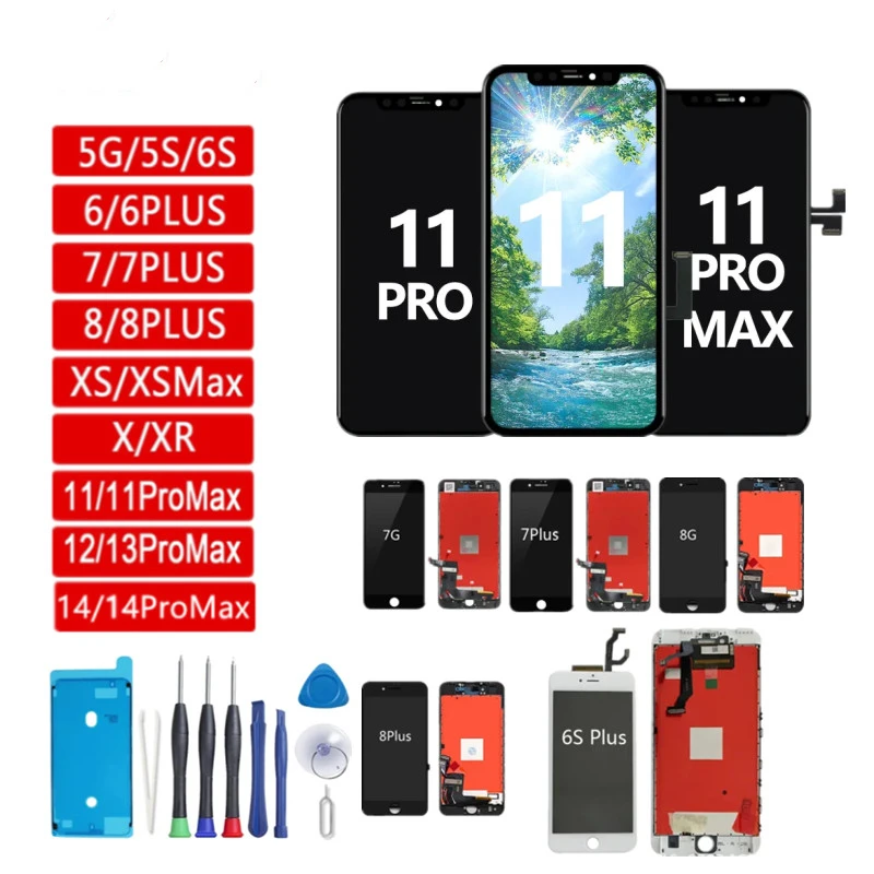 Oled Display Lcd Touch Screen Gruppo Digitalizzatore Per Iphone, No Dead Pixel Repair, Per Iphone X, Xr, Xs Max, 11, 12 Pro Max