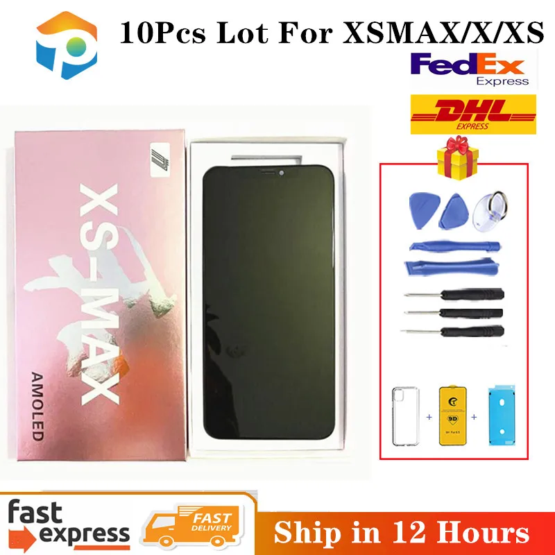 Lotto All'Ingrosso 10 Pezzi Aaa Per Iphone X Xs Max Oled Per Iphone Xs Display Lcd Touch Screen Digitizer Assembly Parti Di Ricambio