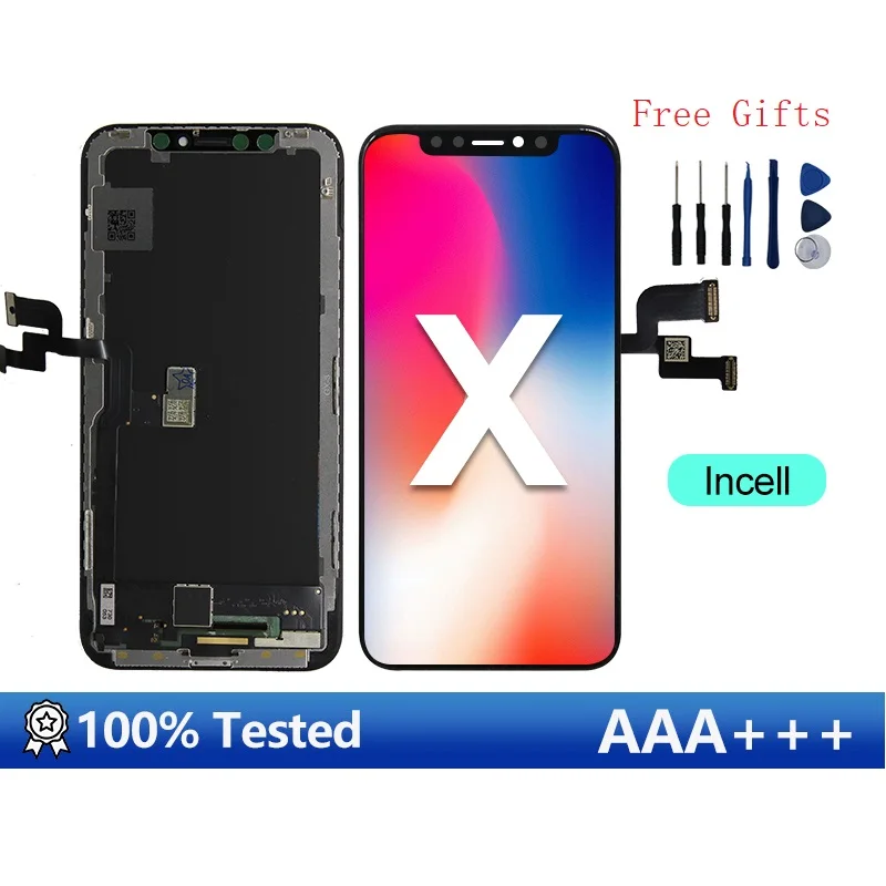 Display Per Iphone X Lcd Con Gruppo Digitzer Touch Screen 3D Sostituire Per X Display Screen Incell Tft