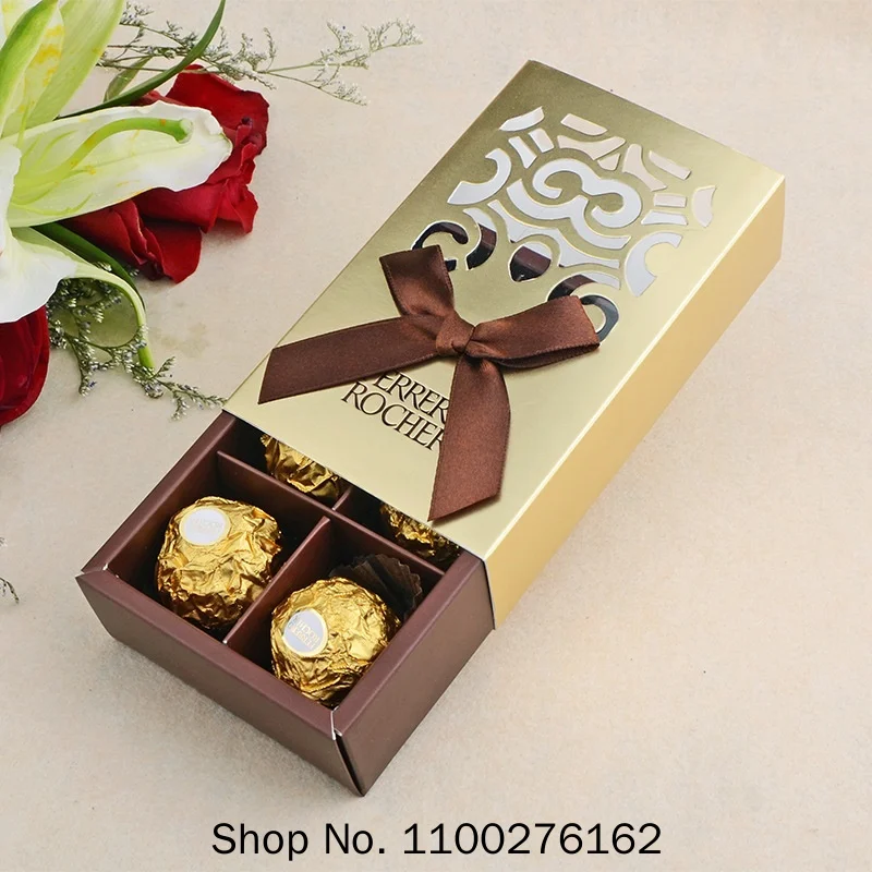 30Pcs Ferrero Rocher Scatole Bomboniere Regali Dolci Borse Forniture Per Feste Baby Shower Ferrero Chocolate Candy Box