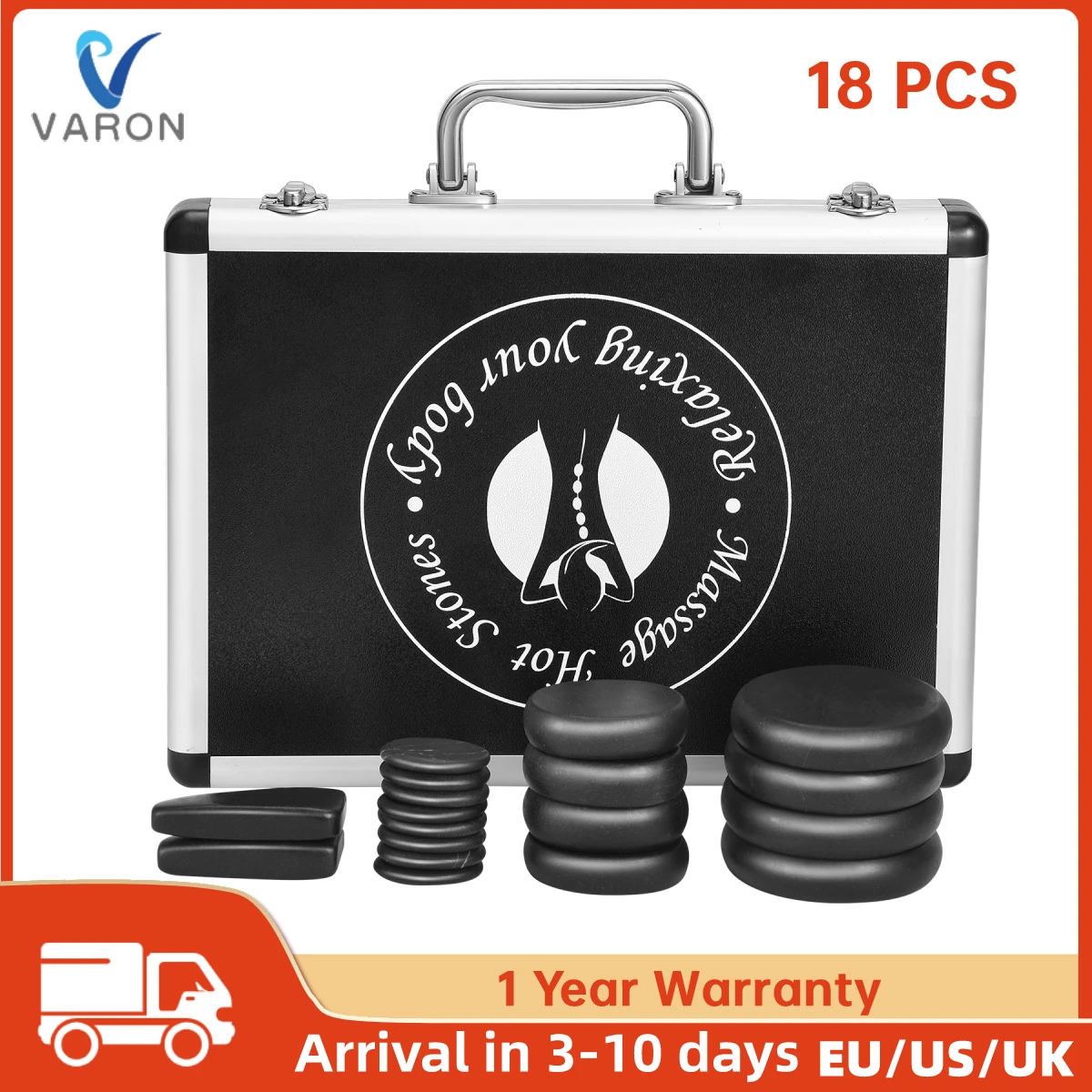 Varon Hot Stones Set Da Massaggio, 18 Pezzi Di Pietre Calde Di Basalto Con Kit Di Riscaldamento, Pietre Da Massaggio Per Spa Domestica, Rilassante 110