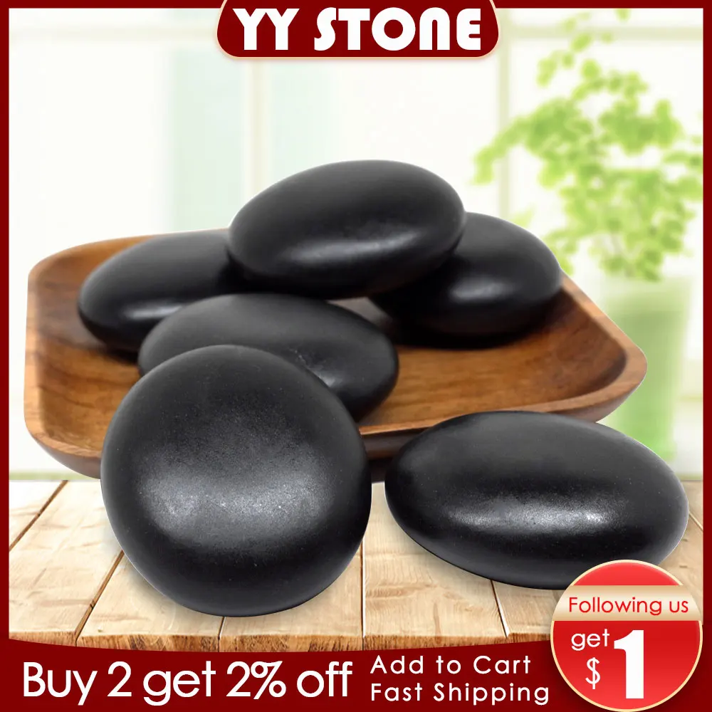 6X7Cm Spa Hot Stone Beauty Stones Massaggio Lava Natural Stone Hot Relief Stress Relax Jade Massage Set Toe Massage