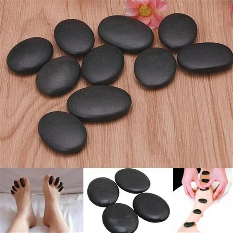 10Pcs Energy Massage Stones Massaggio Lava Energy Massage Set Hot Spa Rock Basalto Body Beauty Guasha Health Care Stone